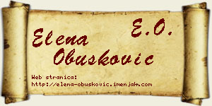 Elena Obušković vizit kartica